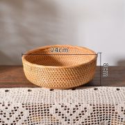 Handwoven Rattan Storage Basket | Natural Wicker Organizer | Storage Basket Decorative