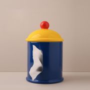 Colorful Ceramic Tissue Holder Jar | Modern Decorative Tissue Canister | Stylish Home and Office Decor