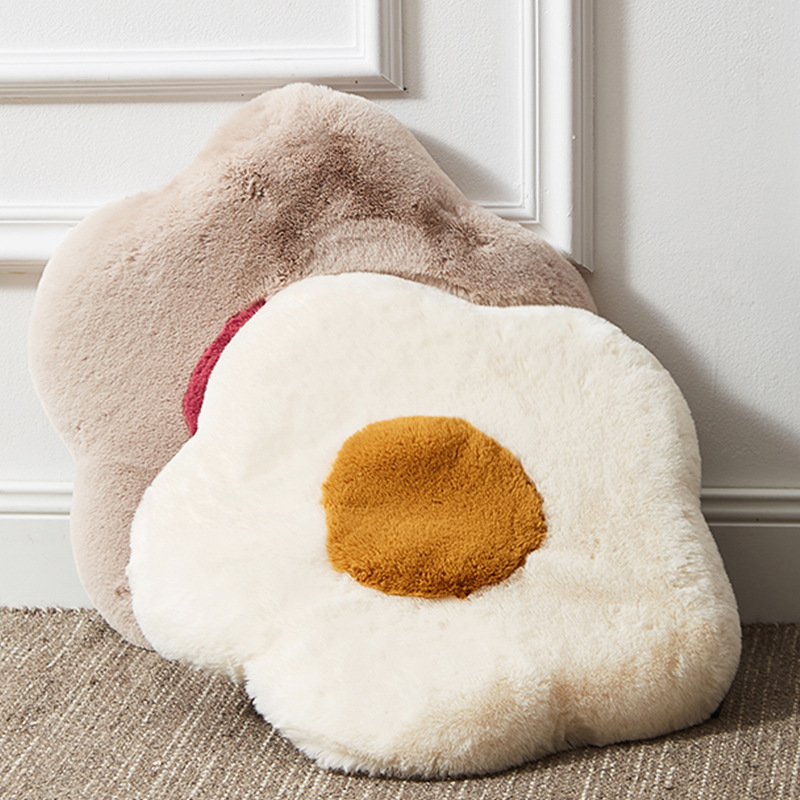 Seat Cushions | Cute Fried Egg Shaped Cushion | Plush Seat Pad and Decorative Throw Pillows