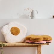 Seat Cushions | Cute Fried Egg Shaped Cushion | Plush Seat Pad and Decorative Throw Pillows