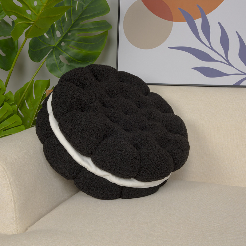 Oreo Cookie Shaped Cushion | Soft and Plush Floor Seat Pad | Fun and Cozy Decorative Pillow