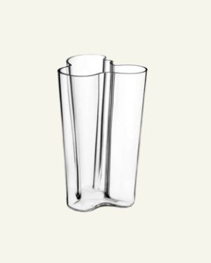 Elegant Clear Glass Flower Vase | Modern Sculptural Design Vase | Stylish Home and Office Decor Accent