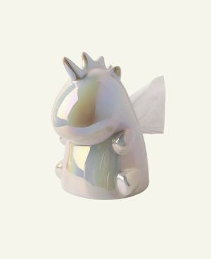 Adorable Unicorn Ceramic Tissue Holder | Iridescent Cute Tissue Box Cover | Fun and Whimsical Home Decor