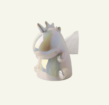 Adorable Unicorn Ceramic Tissue Holder | Iridescent Cute Tissue Box Cover | Fun and Whimsical Home Decor