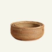 Handwoven Rattan Storage Basket | Natural Wicker Organizer | Storage Basket Decorative