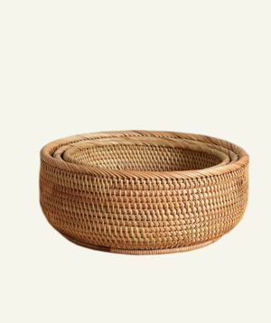 Handwoven Rattan Storage Basket | Natural Wicker Organizer | Storage Basket Decorative