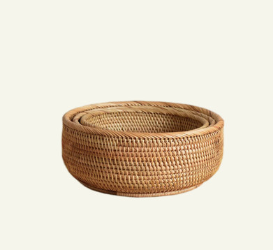 Handwoven Rattan Storage Basket | Natural Wicker Organizer | Storage Basket Decorative