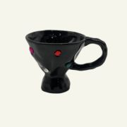 Handcrafted Ceramic Coffee Mug with Colorful Gem Accents | Unique Artistic Tea Cup | Elegant Ceramic Mug | Durable Drinkware