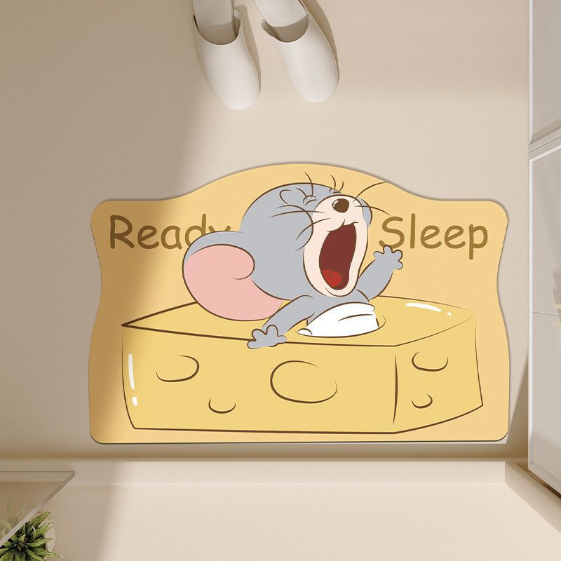 Cute Cartoon Mouse Diatomaceous Earth Bath Mat | Non-Slip Bathroom Mat | Quick-Drying Eco-Friendly Shower Rug