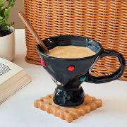 Handcrafted Ceramic Coffee Mug with Colorful Gem Accents | Unique Artistic Tea Cup | Elegant Ceramic Mug | Durable Drinkware