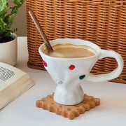 Handcrafted Ceramic Coffee Mug with Colorful Gem Accents | Unique Artistic Tea Cup | Elegant Ceramic Mug | Durable Drinkware