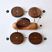 Premium Handmade Black Walnut Snail Coaster Set | Creative Dinning Decor | Modern Wooden Table Accessories