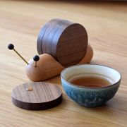 Premium Handmade Black Walnut Snail Coaster Set | Creative Dinning Decor | Modern Wooden Table Accessories