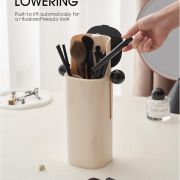 Makeup Brush Friendly Cosmetic Storage Box with Automatic Lifting Cosmetic Organizer | Dustproof Storage Case